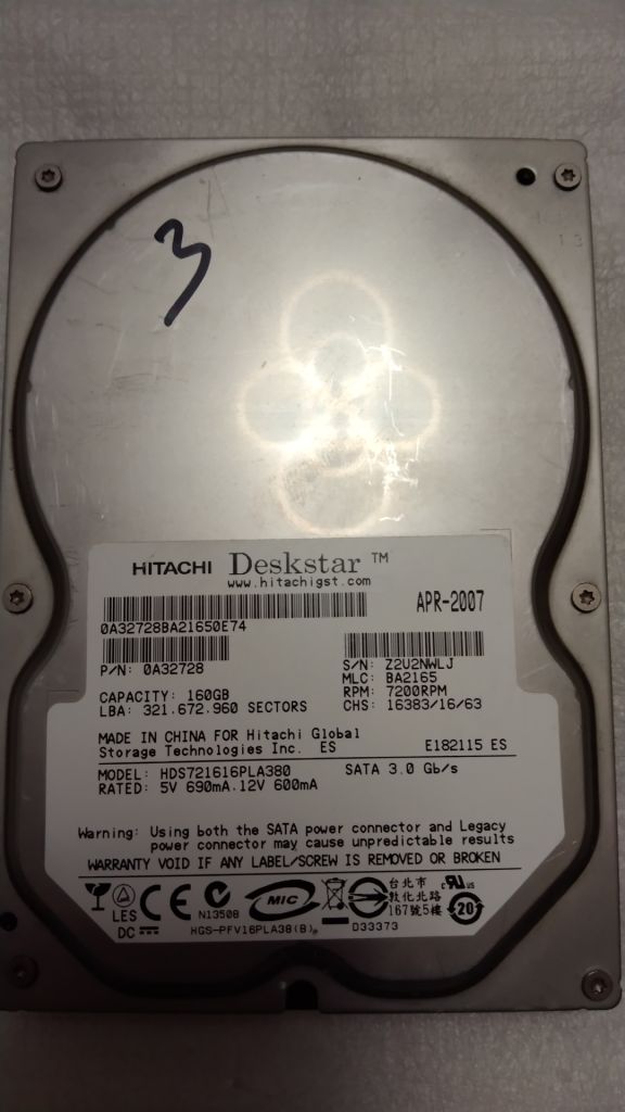 Жесткий  диск  HDD  Hitachi 160Gb рабочий - фото фото фото 0