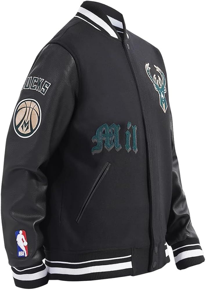 Бомбер Pro Standard NBA Milwaukee Bucks Old English Varsity Jacket - фото фото фото 3
