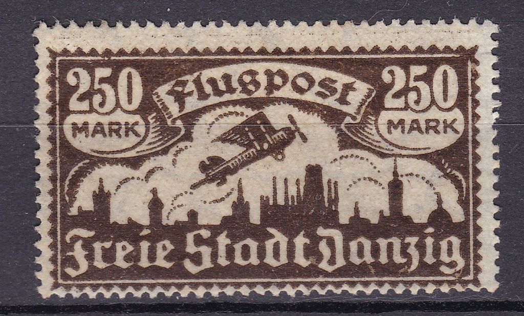 Германия . Данциг   1921  г  MH - б/к - ng -  АВИАПОЧТА - - фото фото фото 0