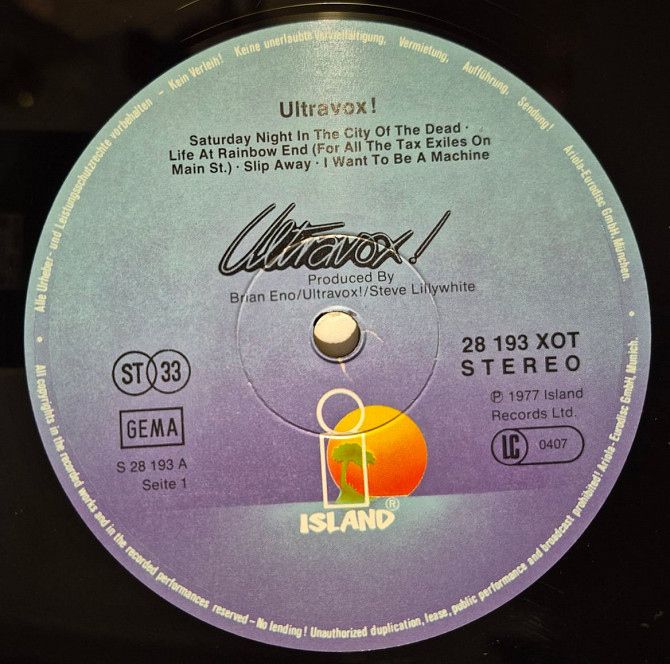 Ultravox 77 Germany Vinyl Ex+ - фото фото фото 2