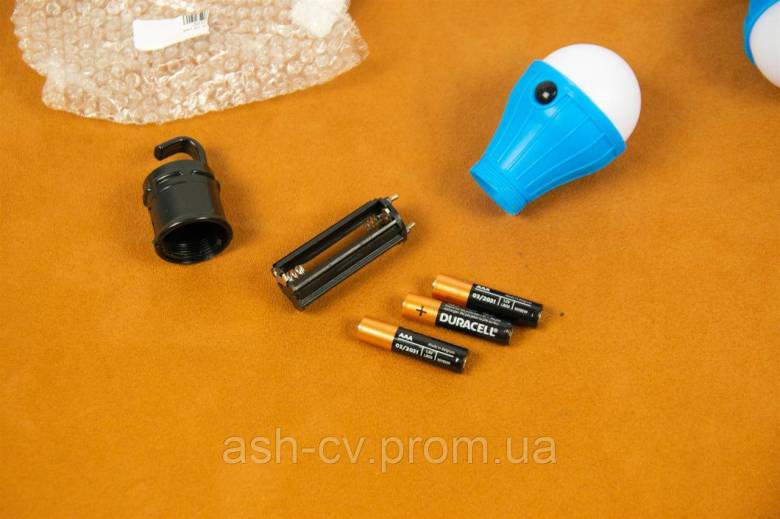 LED ліхтар у формі лампочки Camping Light Bulb Blue (3хAAA) - фото фото фото 4