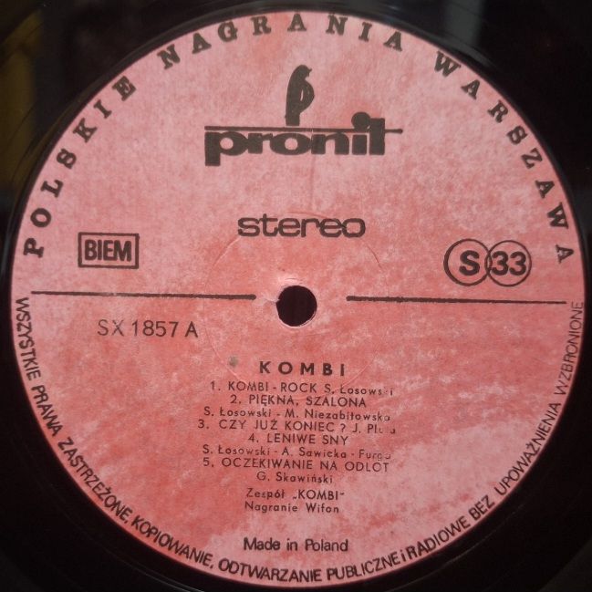 Kombi - Kombi 1 - 1979.   (LP). 12. Vinyl. Пластинка. Poland. Rare. - фото фото фото 2