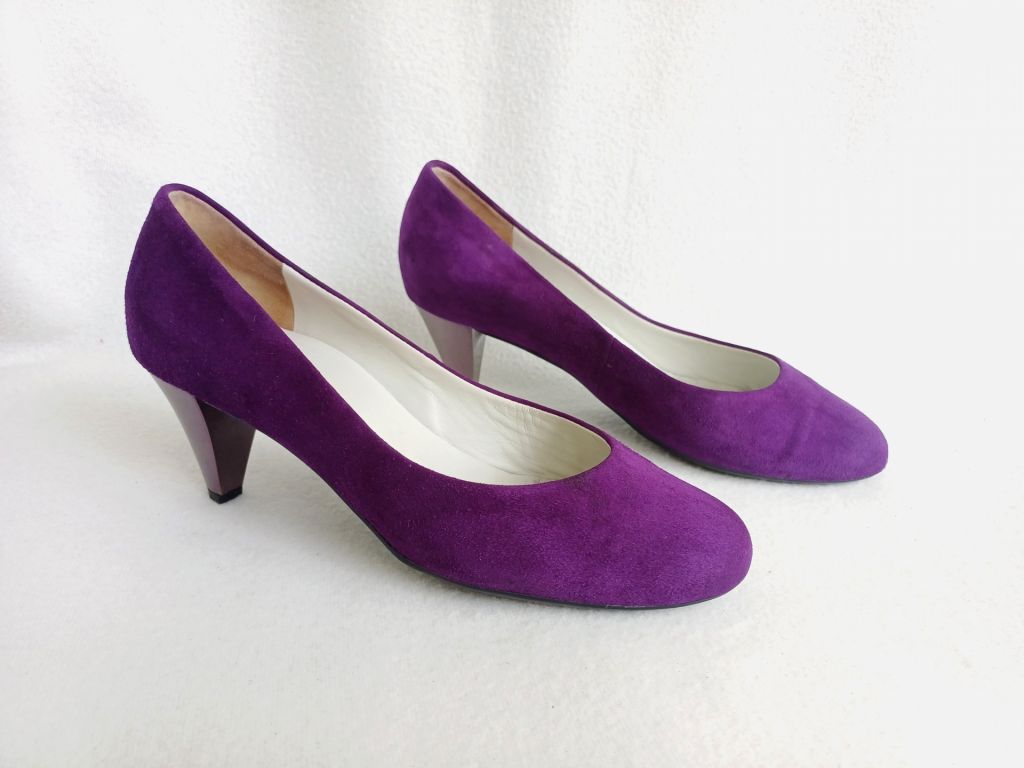 Туфлі фіолетові замша, устілка 24 см. - фото фото фото 0