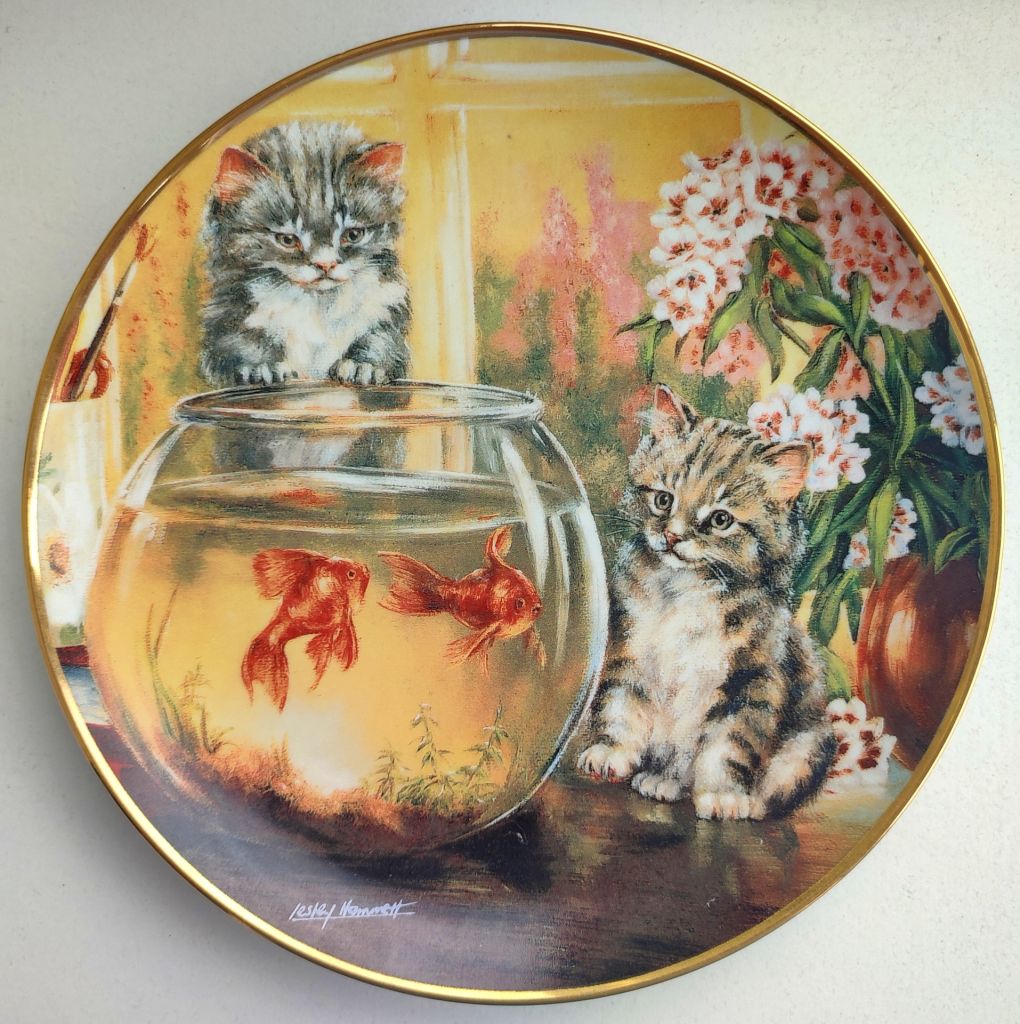 "КОТЕНОК. КОТ" коллекционная декоративная тарелка "FRANKLIN MINT" Португалия фарфор РЕДКАЯ!!! - фото фото фото 1