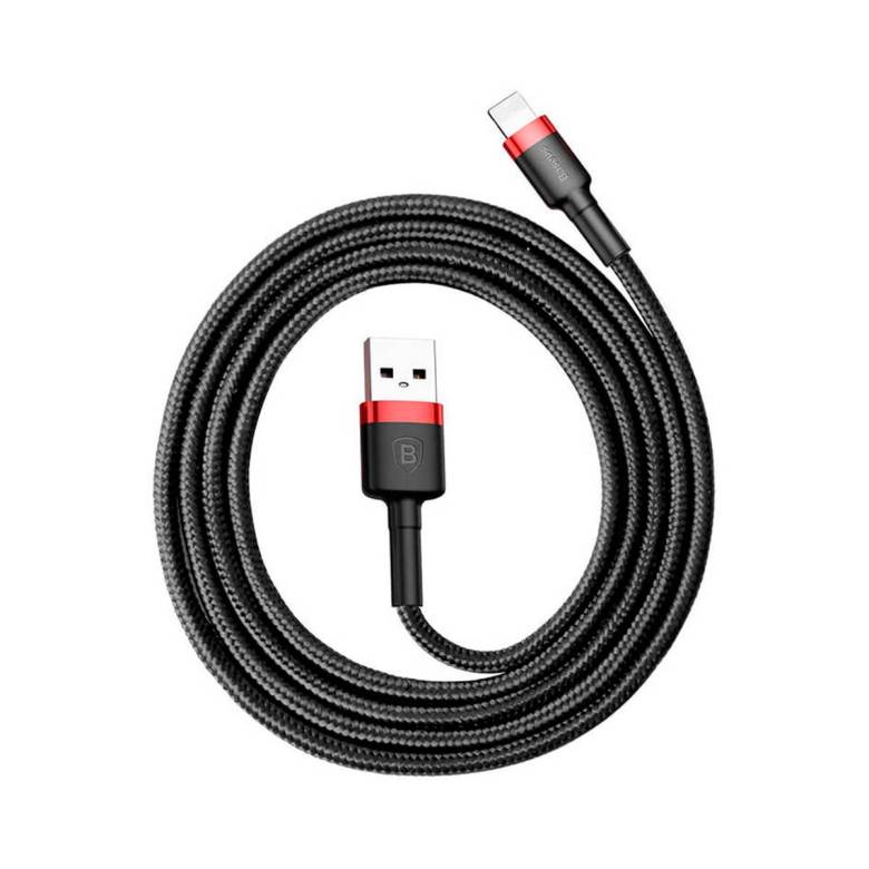 Кабель Baseus Cafule USB 2.0 to Lightning 1.5A 2M Черный/Красный (CALKLF-C19) - фото фото фото 1