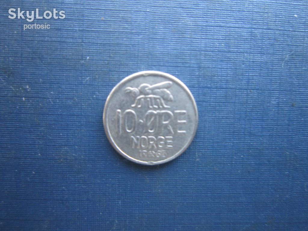 Монета 10 ере Норвегія 1963 фауна бджола - фото фото фото 0