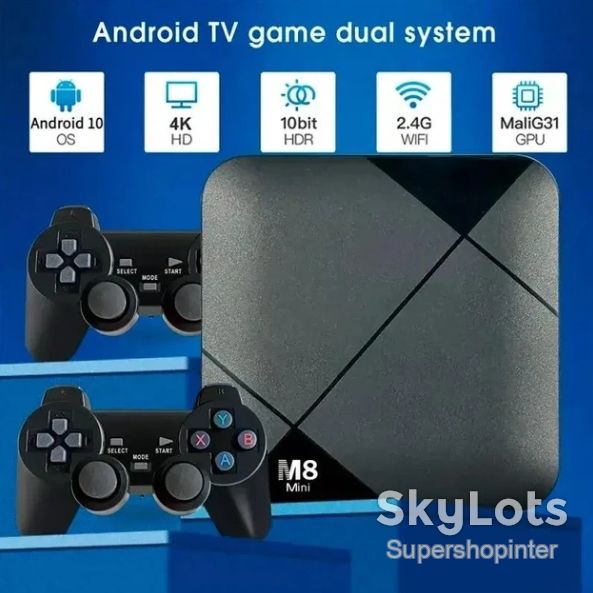 Стационарная игровая приставка консоль micro USB 2 джойстика M8MINI Black - фото фото фото 4