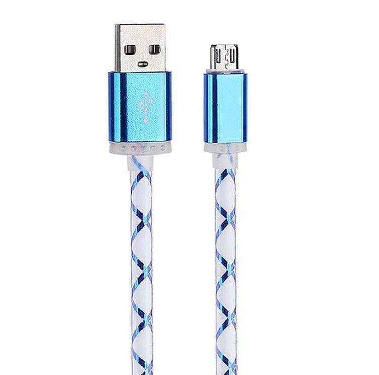 Usb кабель Led Cable micro Usb с подсветкой blue - фото фото фото 0