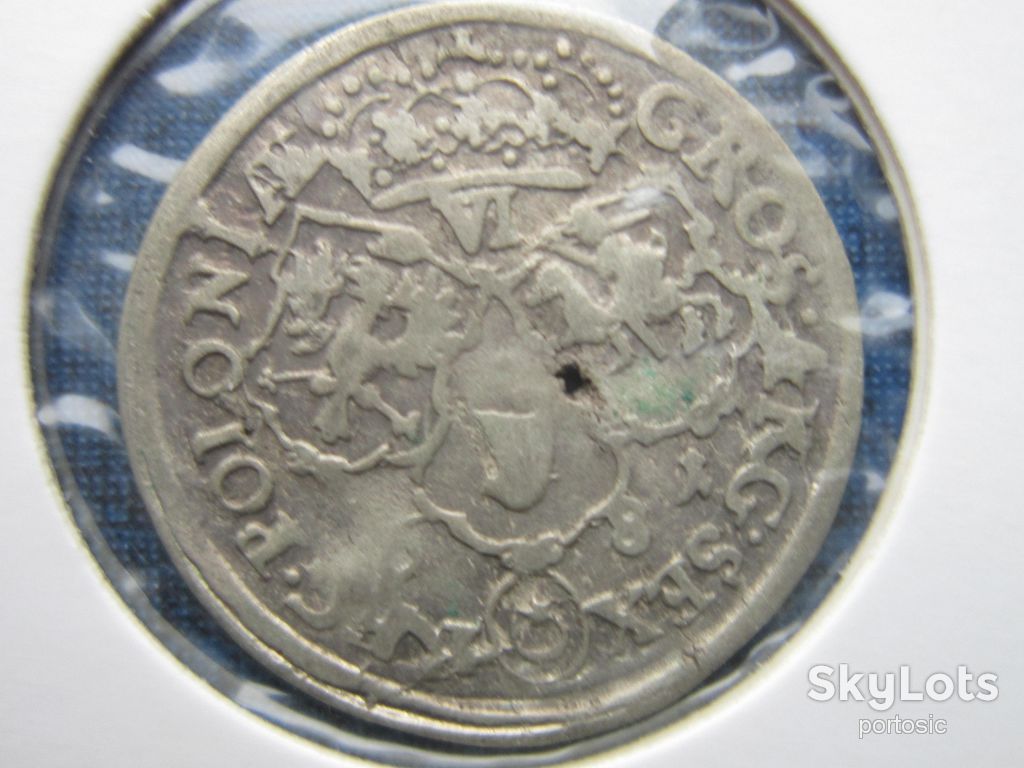 Монета 6 грошей шостак Польша 1681 Ян III Собеский серебро - фото фото фото 2
