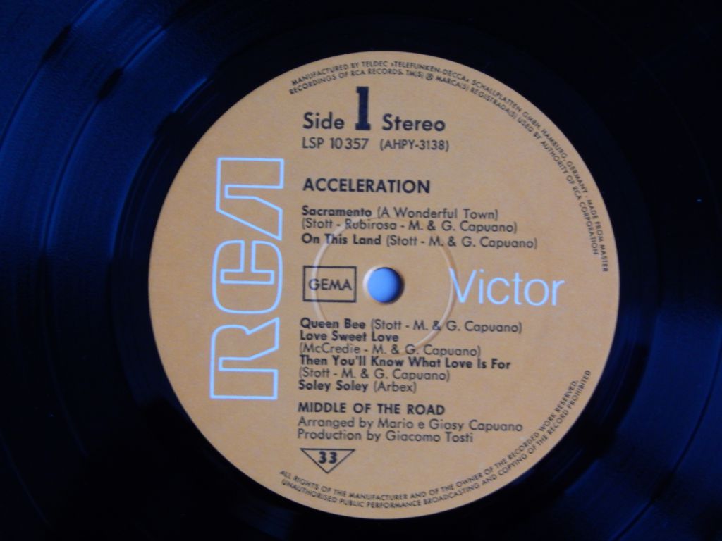 Middle Of The Road ‎– Acceleration   (RCA Victor ‎– LSP 10 357, Germany) EX/EX+ - фото фото фото 3