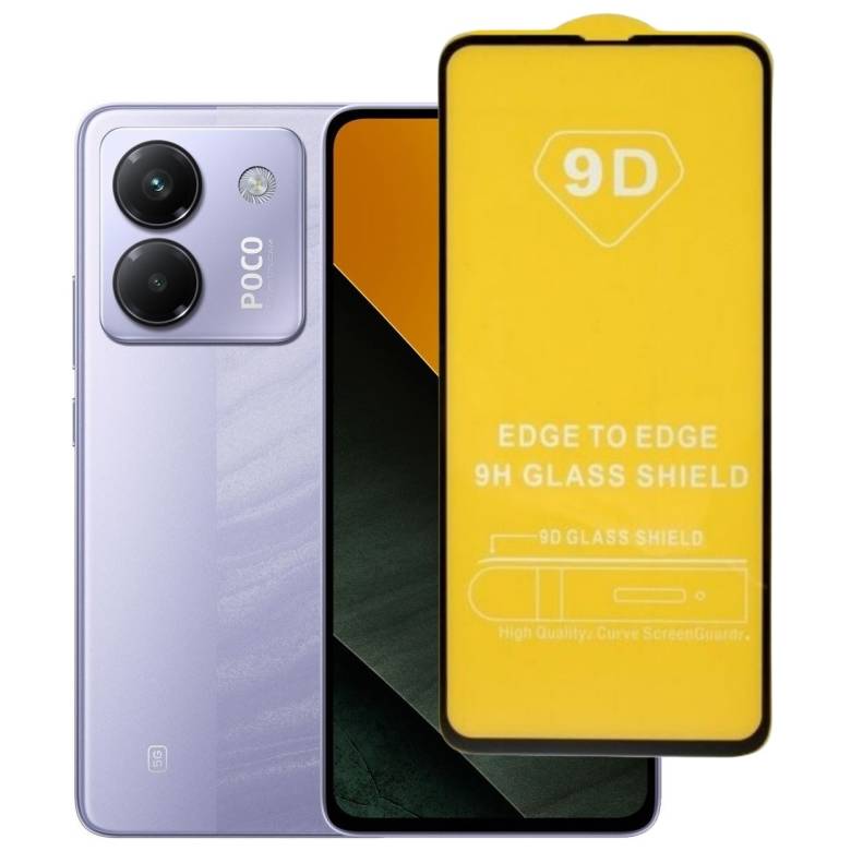 Захисне скло TDG 9D для Poco M7 Pro 5G повна проклейка чорний - фото фото фото 0