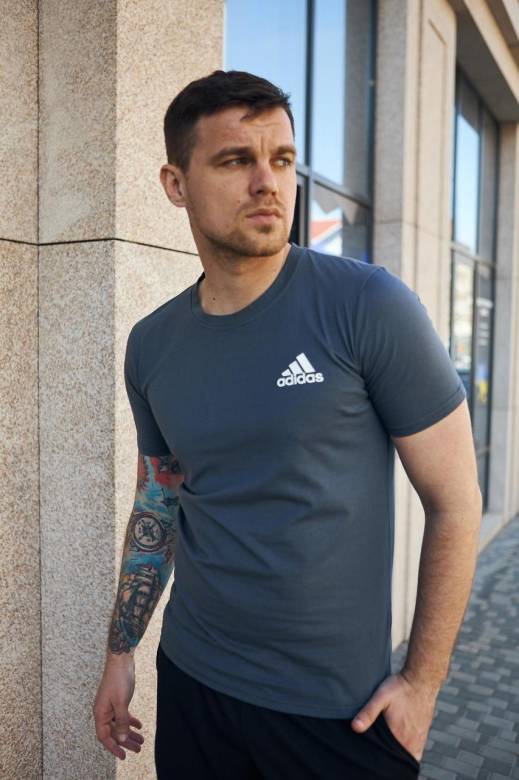 Футболка мужская Adidas темно-серая - фото фото фото 2