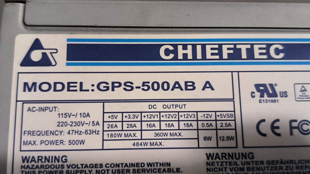 Блок живлення CHIEFTEC GPS-500AB A 500W - фото фото фото 2
