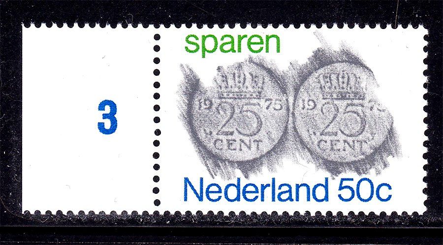 Нидерланды  1975 г  MNH монеты на марке - фото фото фото 0