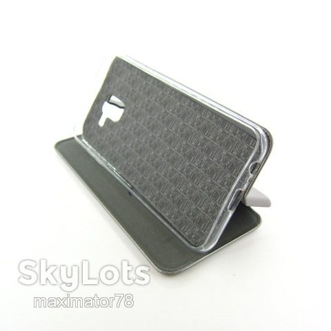 КОЖАНЫЙ ЧЕХОЛ КНИЖКА Samsung J6 J600 ASPOR silver - фото фото фото 2