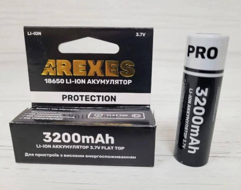 Аккумулятор Arexes 18650 Li-Ion 3200 mAh, 3.7v - фото фото фото 0