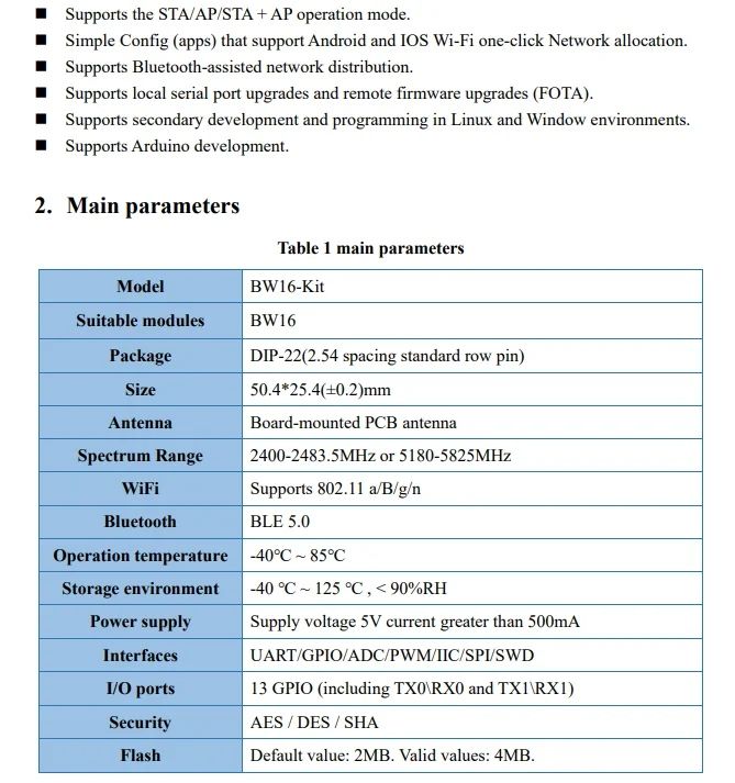 модуль WiFi Bluetooth BW16 RTL8720DN 16Mbit - фото фото фото 3