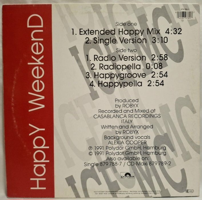 Ice MC - Happy Weekend - 1991.  (EP) 12. Vinyl. Пластинка. Germany. - фото фото фото 1