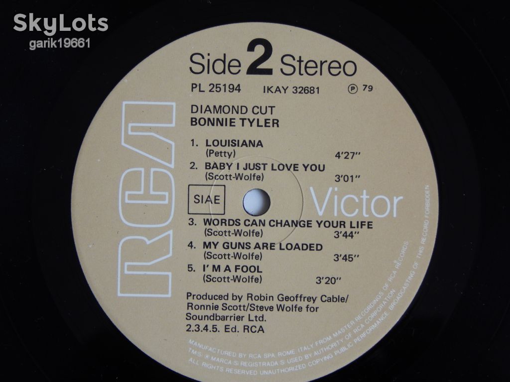 Bonnie Tyler ‎– Diamond Cut (RCA Victor ‎– PL-25194, Italy) NM-/NM- - фото фото фото 4