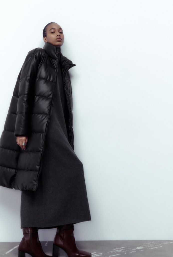 Пуховик из искусственной кожи Zara. - фото фото фото 3