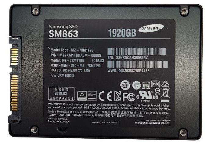 SSD 2.5 1920GB Samsung SM863 - фото фото фото 1
