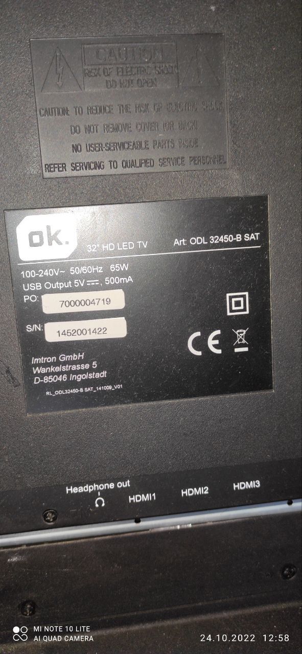 OK. 32" HD LED TV   (ODL 32450-B SAT) - фото фото фото 0