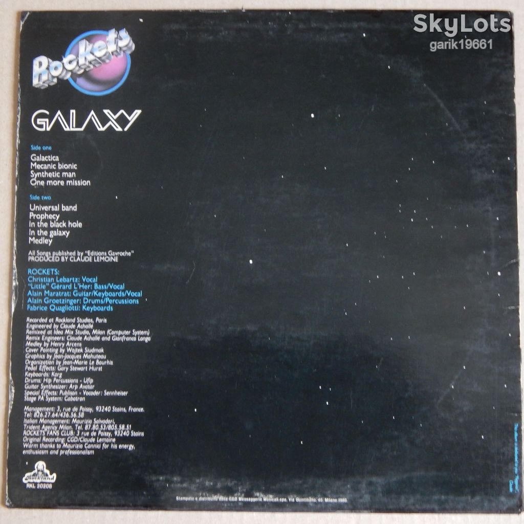 Rockets – Galaxy  (Rockland Records – RKL 20208, Italy) insert EX/EX - фото фото фото 1