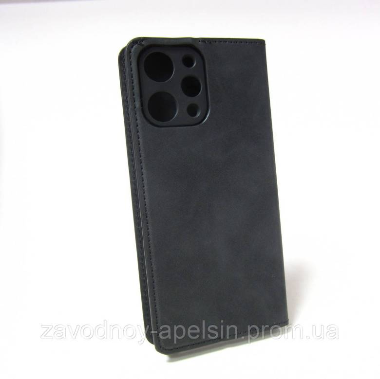 Чехол книжка Xiaomi Redmi 12 Кожаный (черный) - фото фото фото 1