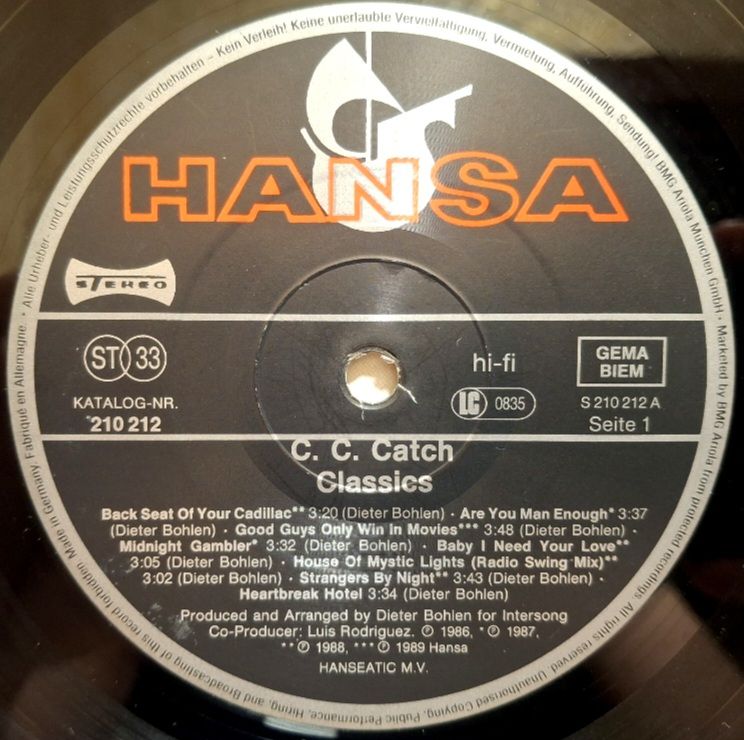 C.C. Catch - Classics - 1985-89.  (LP). 12. Vinyl. Пластинка. Germany. - фото фото фото 2