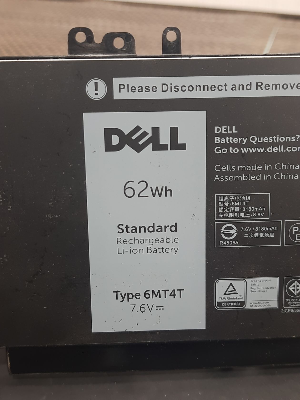 03   акумулятор для ноутбука Dell 6MT4T оригінальний - фото фото фото 2