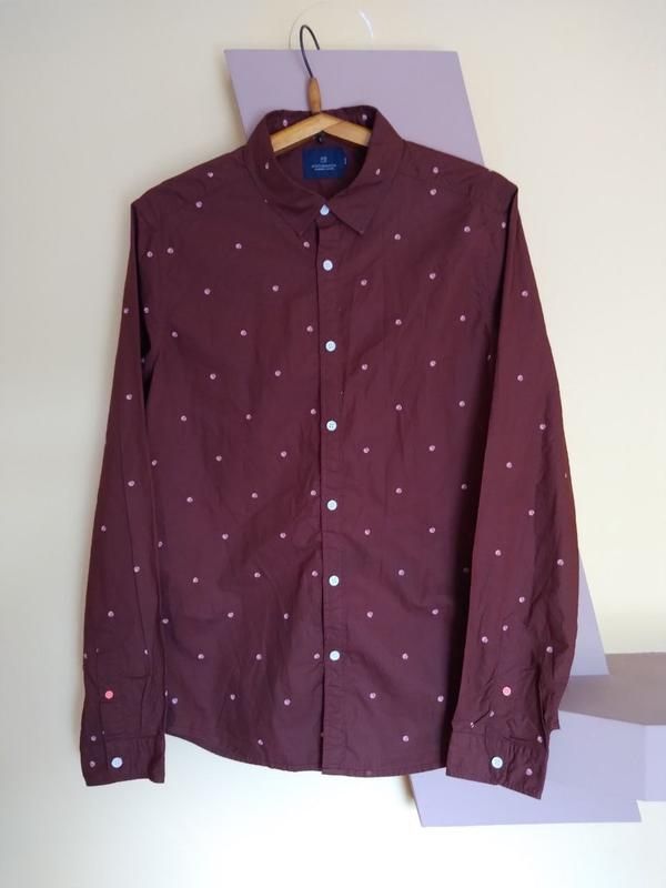 Рубашка кофейная слим scotch &amp; soda 48-52р - фото фото фото 0