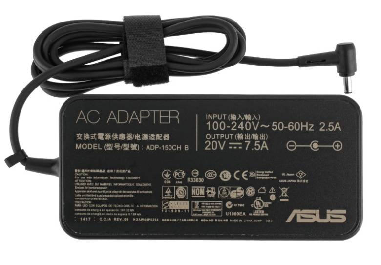 БЖ для ноутбука ASUS 20V, 7.5A, 150W, 4.5*3.0мм-PIN, black, OVALE - фото фото фото 0