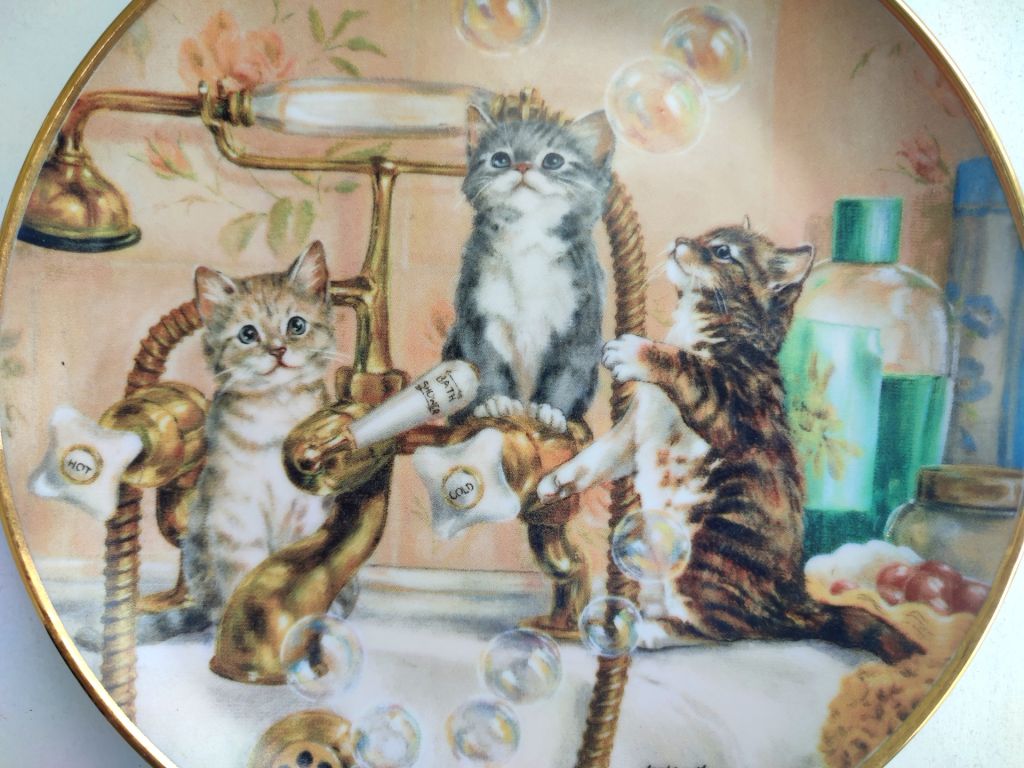 "КОТЕНОК. КОТ" коллекционная декоративная тарелка "FRANKLIN MINT" Португалия фарфор РЕДКАЯ!!! - фото фото фото 2