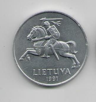 Монета Литва 2 цента 1991 года - фото фото фото 1