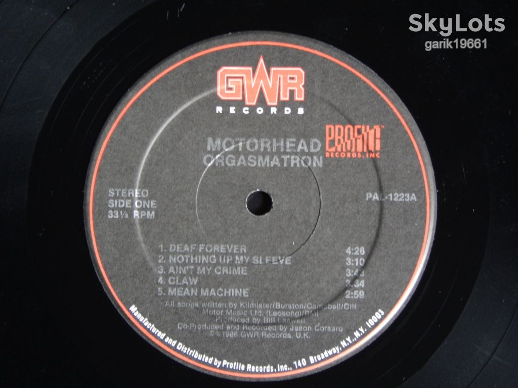 Motörhead ‎– Orgasmatron  (GWR Records ‎– PAL-1223, US) insert NM-/NM- - фото фото фото 3
