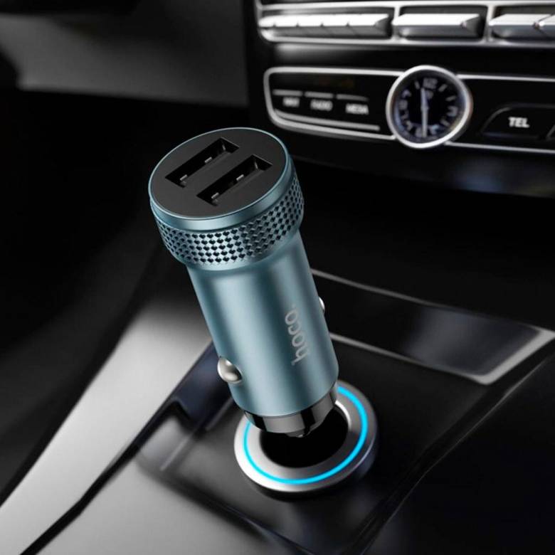 Автомобільний зарядний пристрій Hoco Z49 12W / 2.4A 2USB Grey - фото фото фото 2