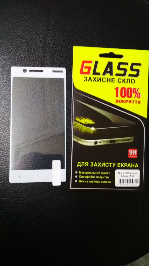 Защитное стекло Full Screen для Nokia 3 white - фото фото фото 0