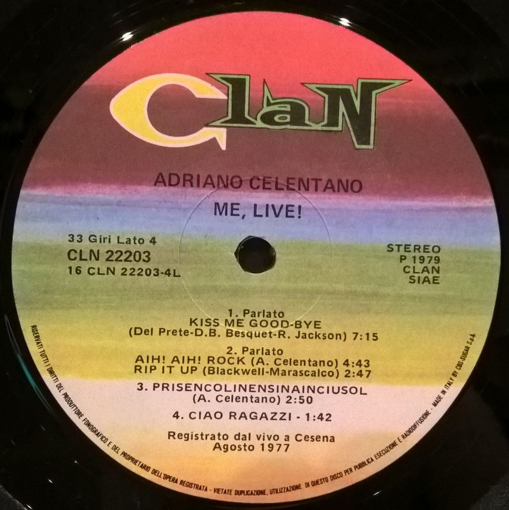 Adriano Celentano ‎- Me, Live! - 1979.   (2LP). 12. Vinyl. Пластинки. Italy. - фото фото фото 7