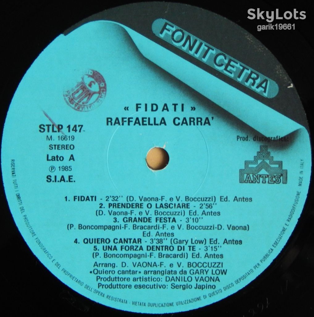 Raffaella Carra – Fidati!  (Fonit Cetra – STLP 147, Italy) EX+/NM- - фото фото фото 2