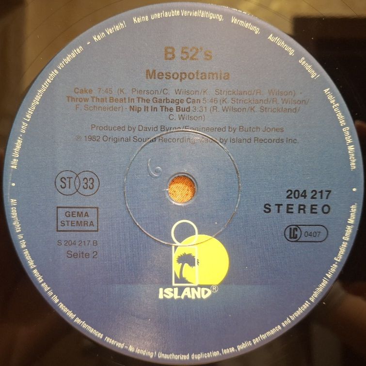 B 52's - Mesopotamia - 1982.  (EP). 12. Vinyl. Пластинка. Germany. - фото фото фото 3