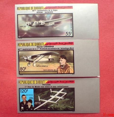 Джибути Djibouti  1987 Мi 482-84В  АВИА MNH - фото фото фото 0
