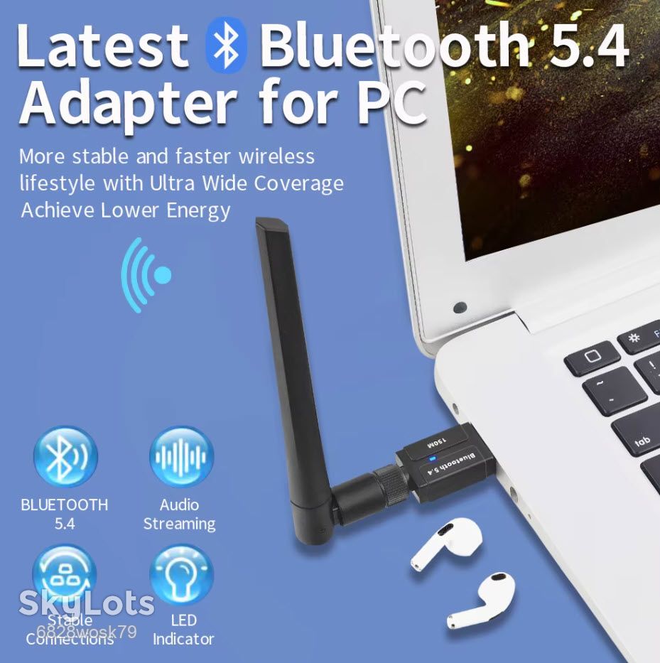 USB Bluetooth 5.4+BLE адаптер  (LMP 12.45) + антенна блютуз - фото фото фото 4