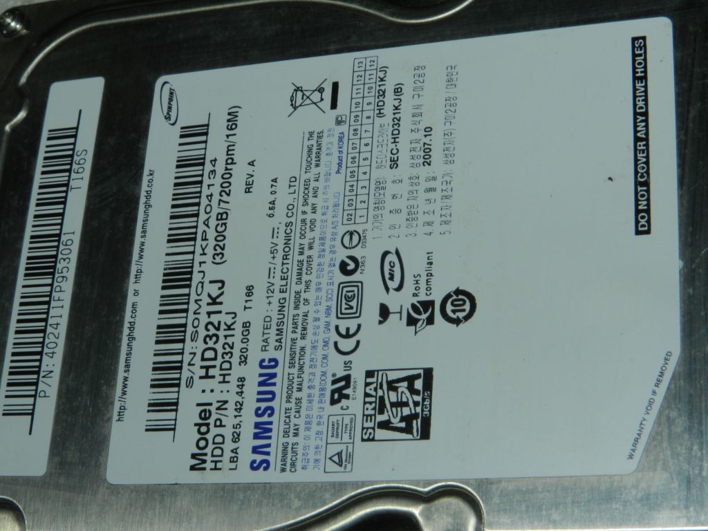 Накопичувач HDD SAMSUNG HD321KJ  (320GB 7200RPM SATA3Gbs 16MBCache 3.5) - фото фото фото 1