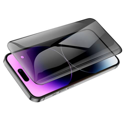 Защитное стекло Privacy HOCO G15 для iPhone 15 Pro (черное) - фото фото фото 4