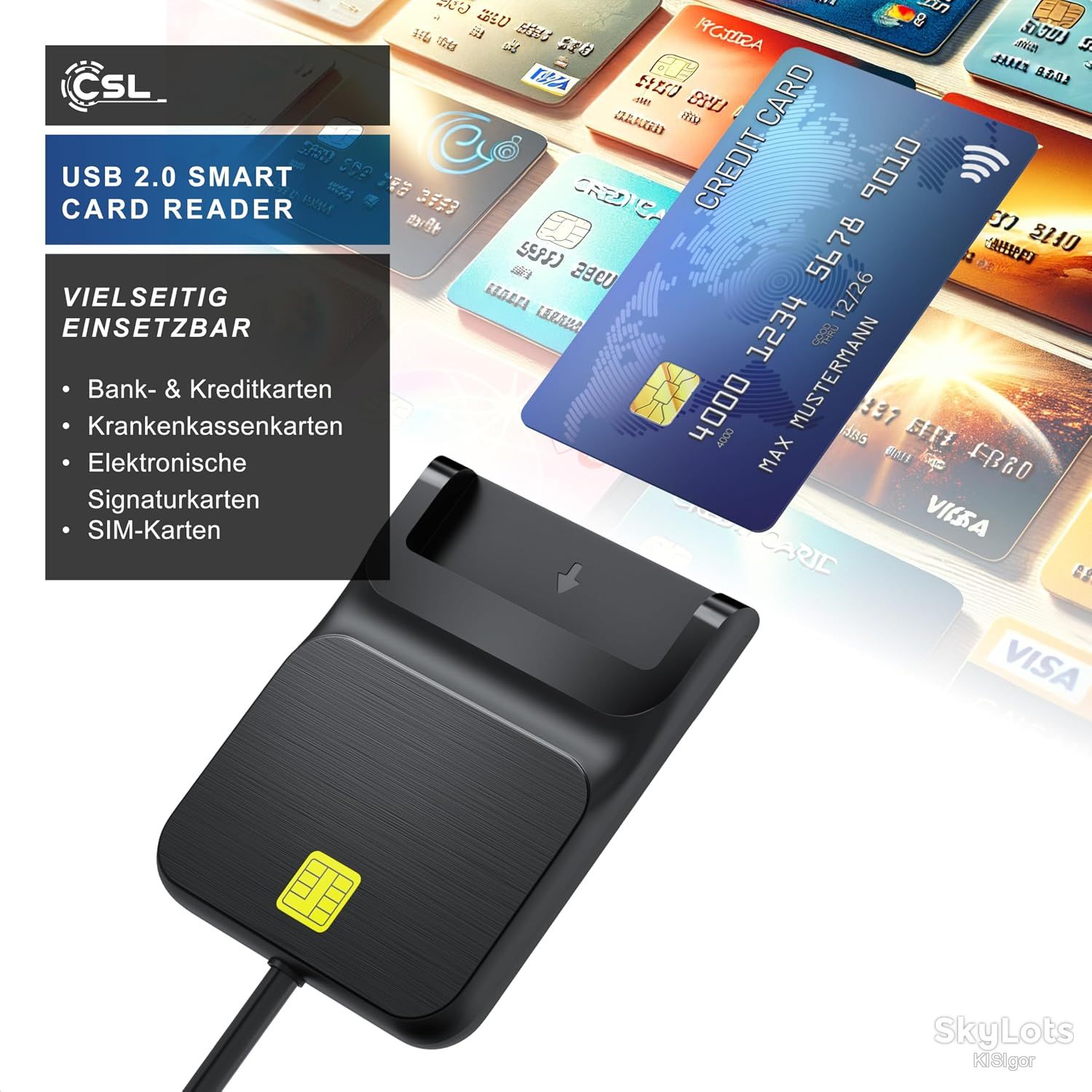 USB Smart Card Reader   (зчитувач смарт-карт і чіп-карток) від бренду CSL *81235 - фото фото фото 1