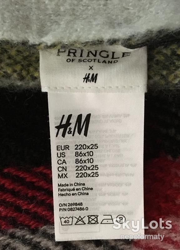 Теплий чоловічий шарф з принтом h&amp;m - фото фото фото 5