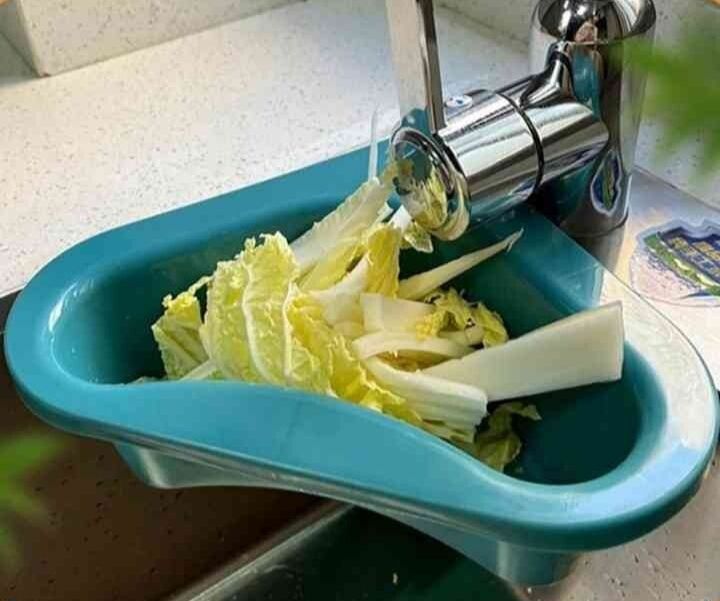 Багатофункціональний зливний кошик, друшлак кутовий для кухонної раковини жовтий - фото фото фото 1