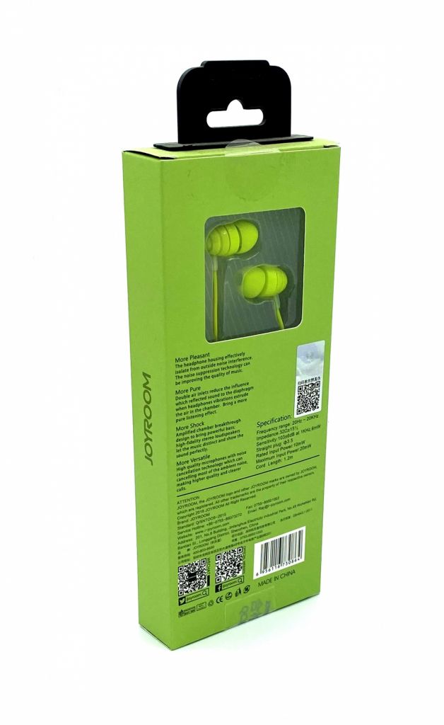 Наушники с микрофоном Joyroom JR-EL112 Green - фото фото фото 1