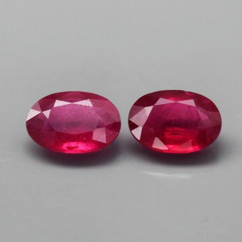 Рубин  пара 2.92 карата 8 х 6 мм - фото фото фото 0