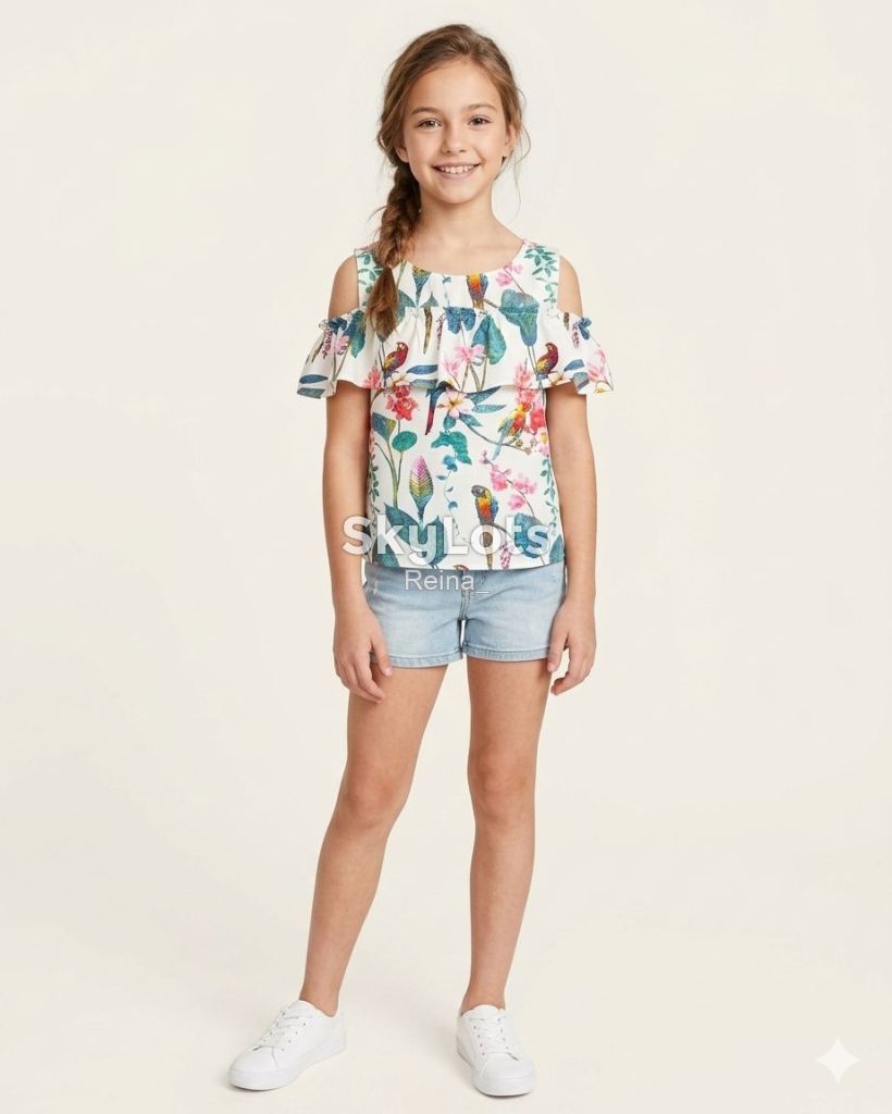 Літня блуза для дівчинки з тропічним принтом h&amp;m - фото фото фото 0